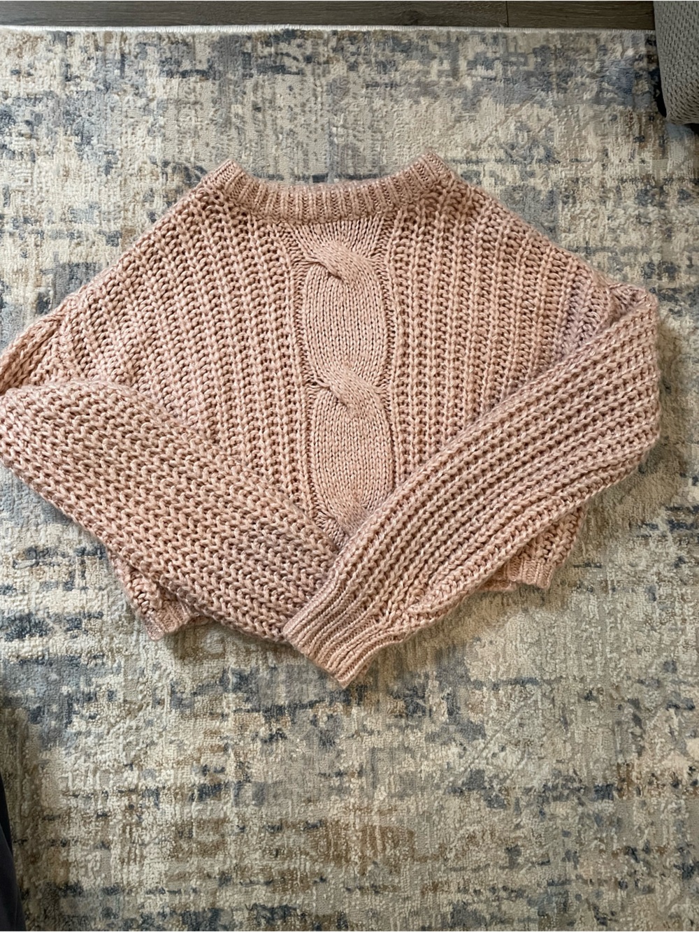 Garage Rose Cable-Knit Scoop Neck Sweater